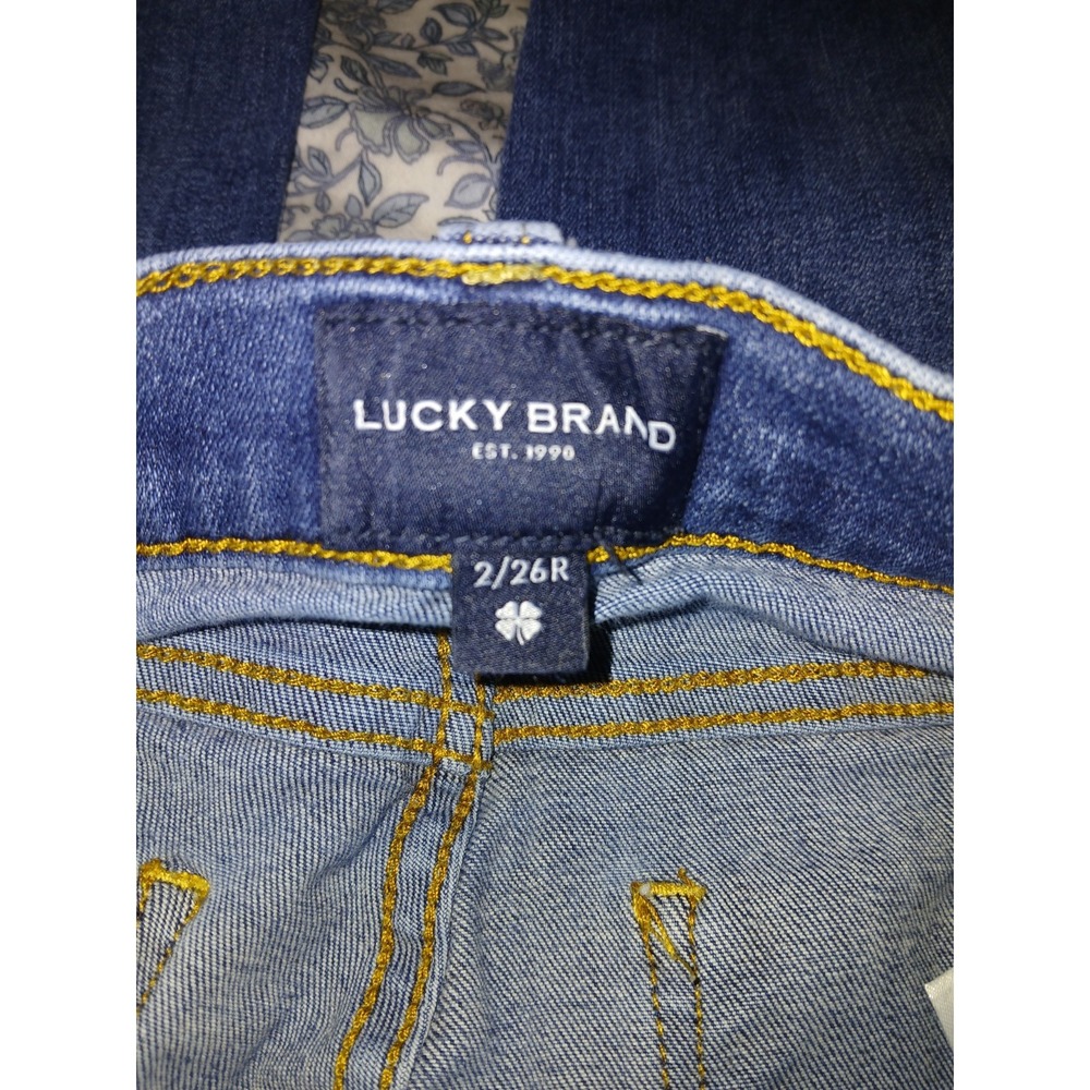 Lucky Brand Women's High Rise Zoe Straight Jeans Size 2 / 26 Ankle Blue Stretch - Picture 10 of 12